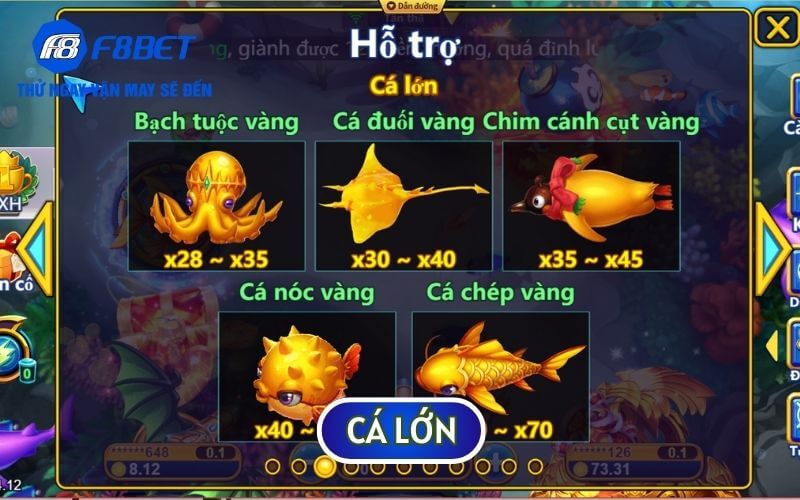 CÁC LOẠI CÁ TRONG BẮN CÁ ONLINE lớn thường sẽ là mục tiêu của nhiều người