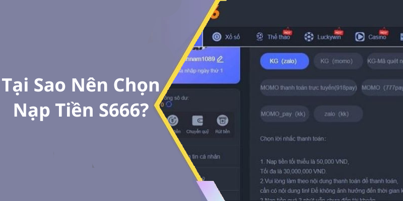 Tại Sao Nên Chọn Nạp Tiền S666